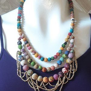 World Finds Kantha Tangled Bead Necklace
